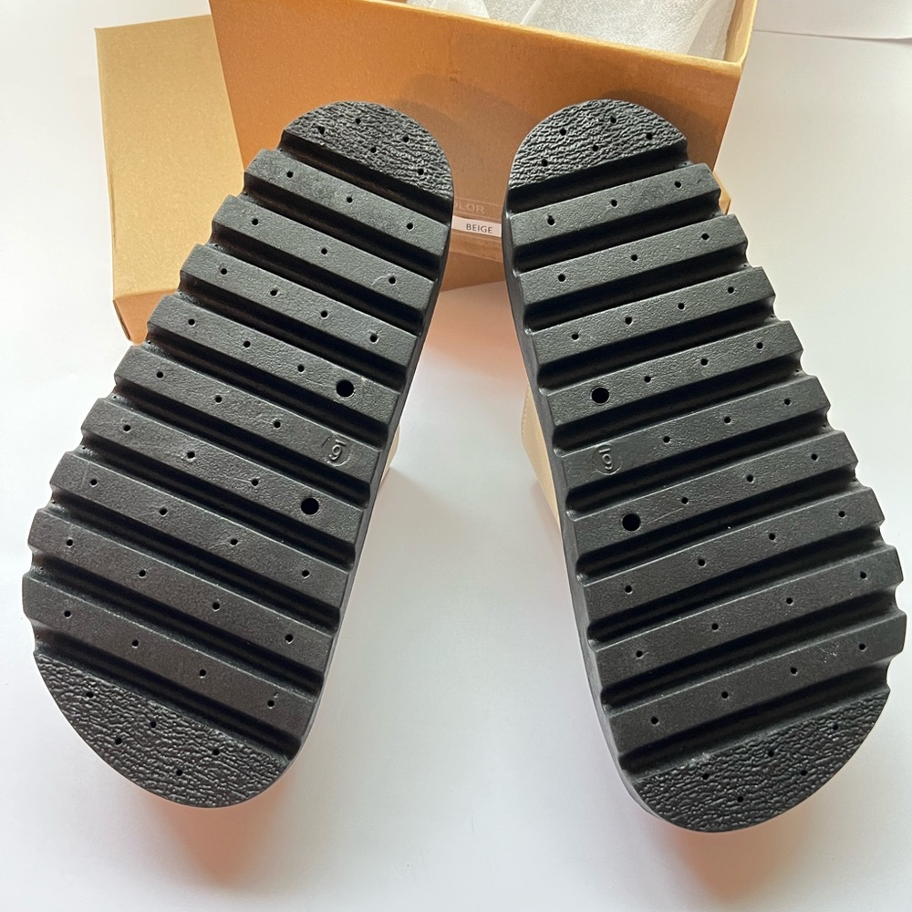 Women’s Beige Double-Buckle Platform Sandals - Picture 8 of 8